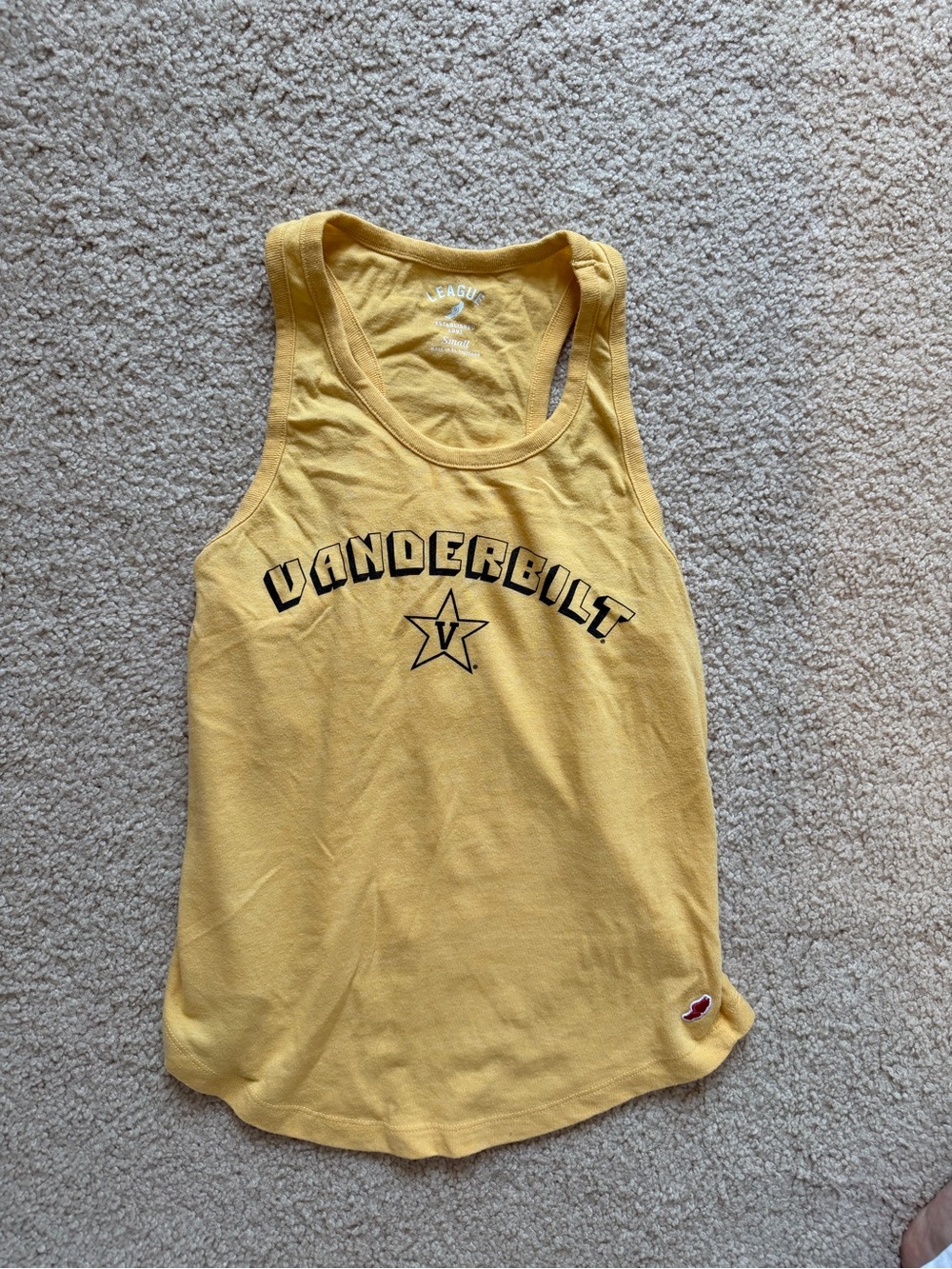 League Vanderbilt Yellow Racerback Tank